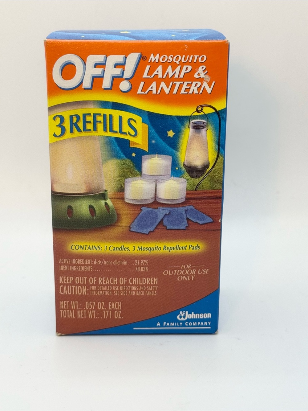 OFF! Lamp & Lantern 3 Refills Mosquito Bug Candles & Pads NOS